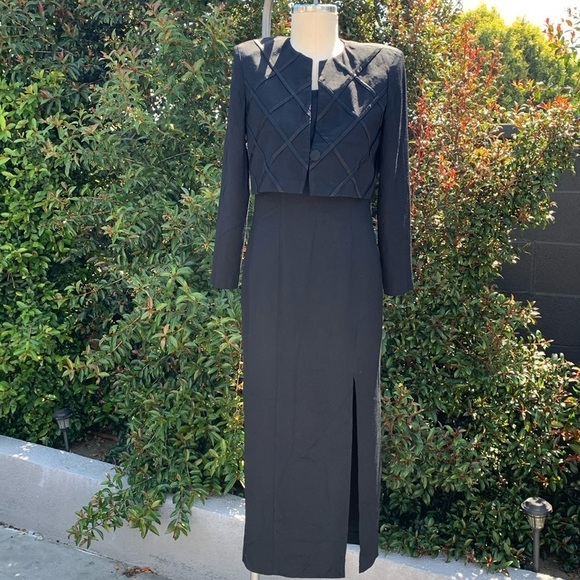 Vintage S.L. Fashions Evening Dress with Jacket - Picture 1 of 11